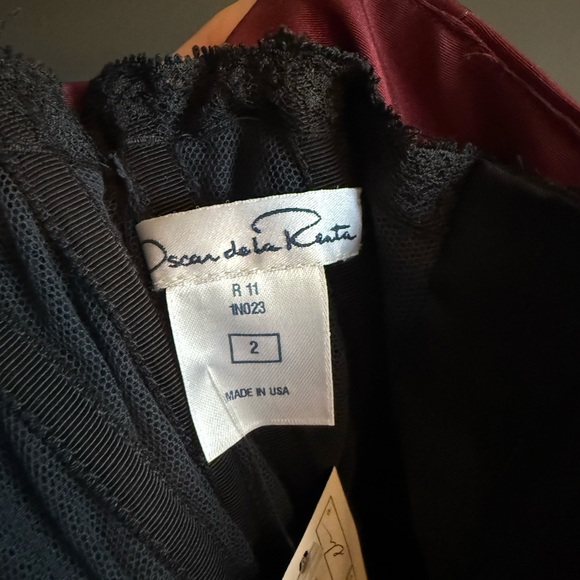 Oscar de la Renta Deep Red Strapless Gown - Picture 3 of 3